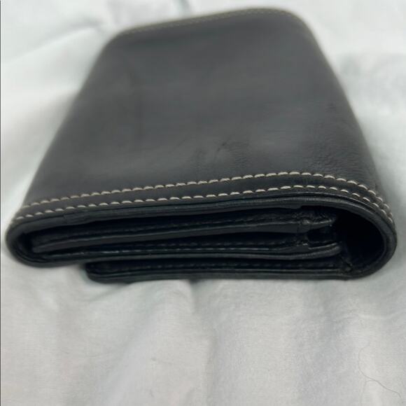 Coach Black Leather Wallet with Stitching - Picture 7 of 8